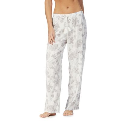Cream floral print pyjama bottoms